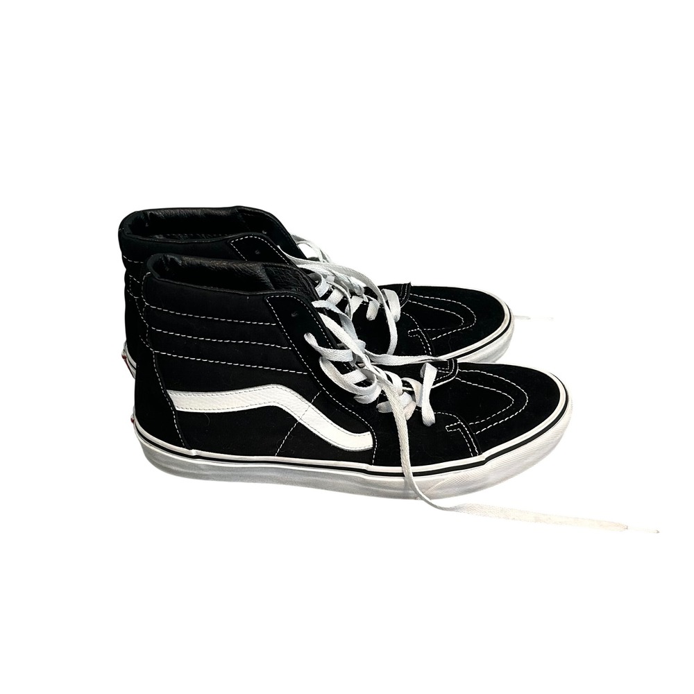 Vans Sk8-Hi High Top Sneakers Mens 10.5 Black White Suede Canvas 1751505
